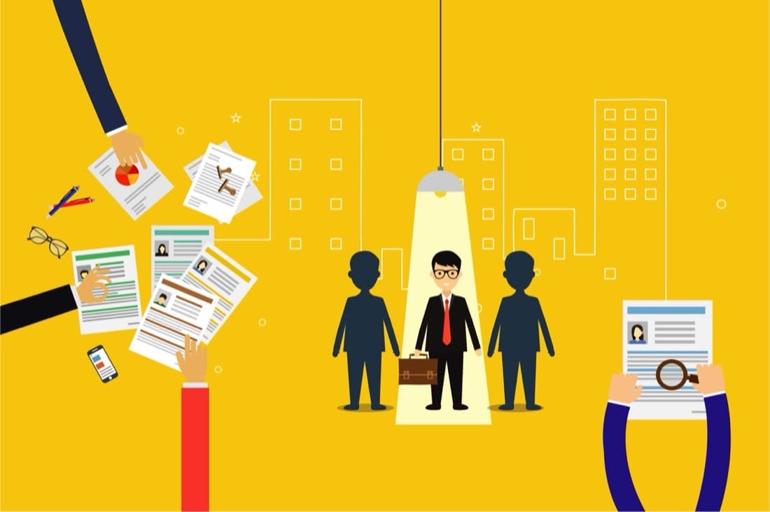 Illustration of a standout candidate noticed by recruiters
